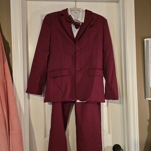 Kids Burgundy Suit with Bow Tie